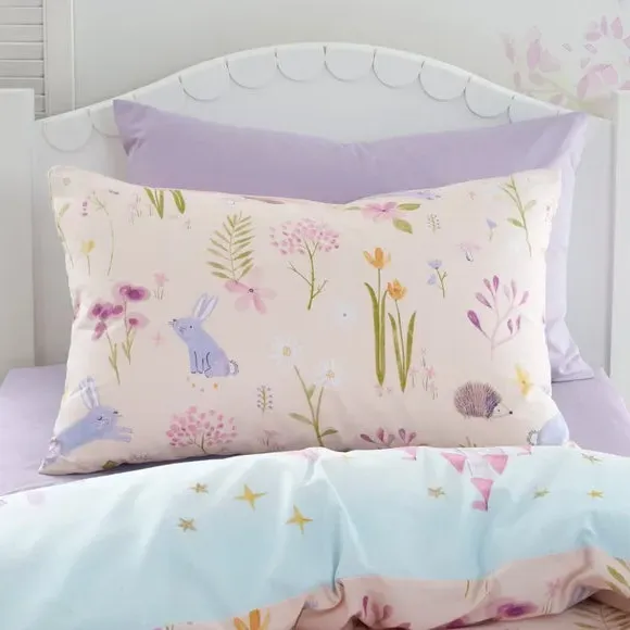 Embroidered Unicorn Duvet Cover Set - Pink