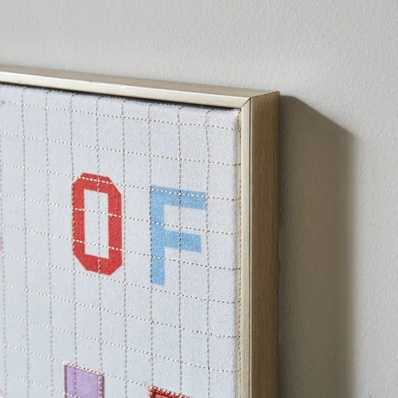 Embroidered Wall Art - Multicolor, Wood Frame