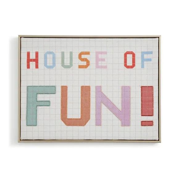 Embroidered Wall Art - Multicolor, Wood Frame
