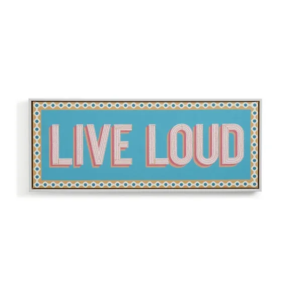 Embroidered Wall Art with Frame - Blue