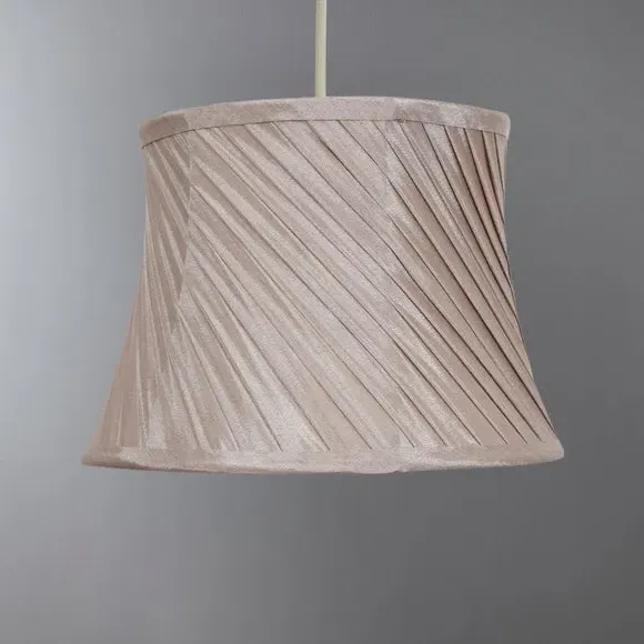 Empire Lamp Shade with Twisted Pleat - Champagne, Satin
