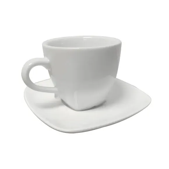 Espresso Cup & Saucer Set - White, Fine China image