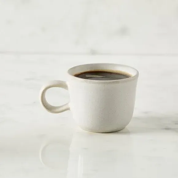 Espresso Mug with Reactive Glaze - White, Stoneware