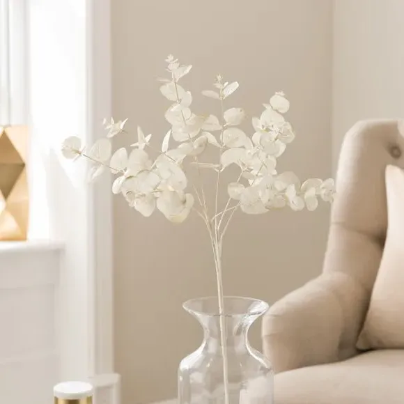 Eucalyptus Stem Artificial Plant - Cream, Plastic