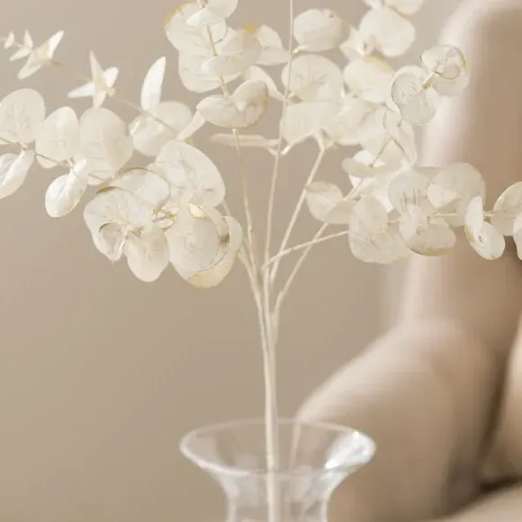 Eucalyptus Stem Artificial Plant - Cream, Plastic