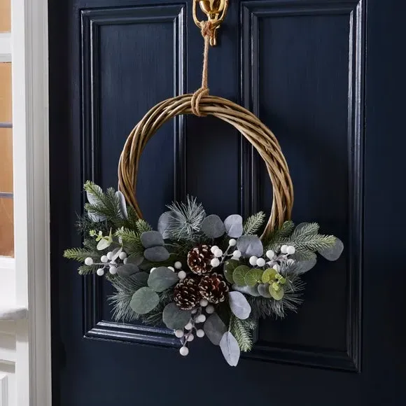 Eucalyptus Wreath - Green, Rattan image