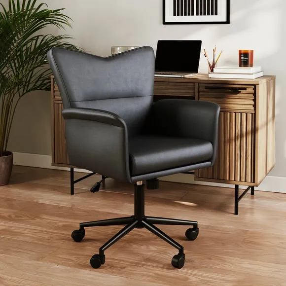 Executive Office Chair with Tilt - Black, Faux Leather image