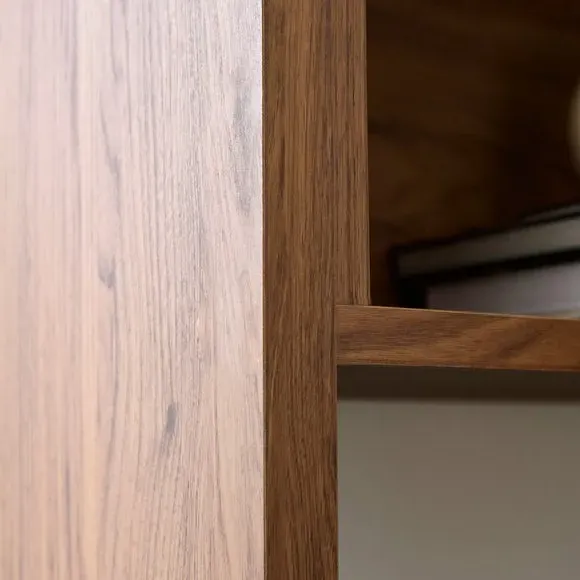Extendable Bookcase with 4 Shelves - Walnut Effect