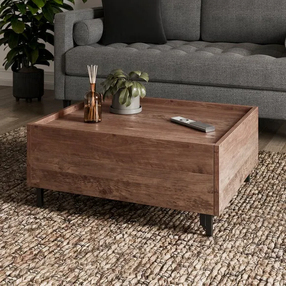 Extendable Coffee Table with Storage - Pine