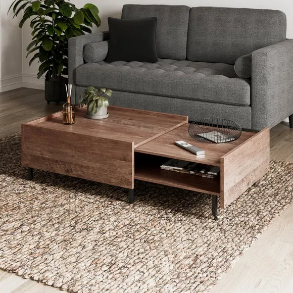 Extendable Coffee Table with Storage - Pine image