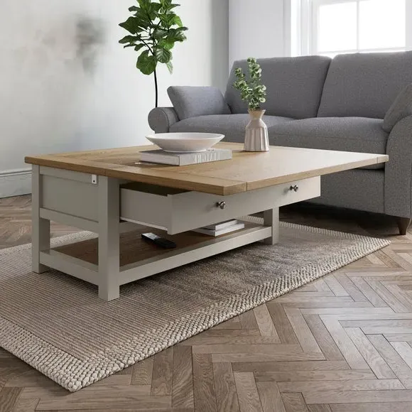 Extendable Coffee Table with Storage - Stone image