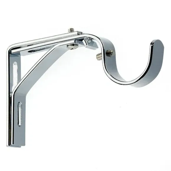 Extendable Curtain Pole Bracket - Chrome