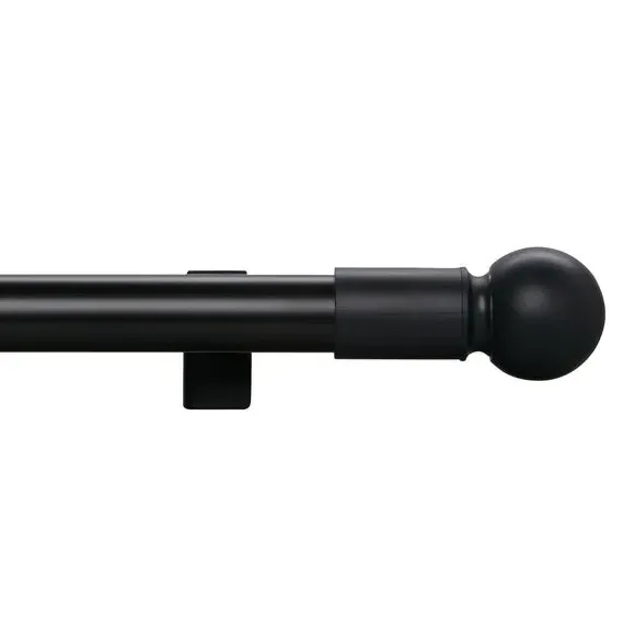 Extendable Curtain Pole No Drill - Black, Metal