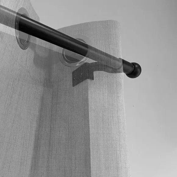 Extendable Curtain Pole No Drill - Black, Metal