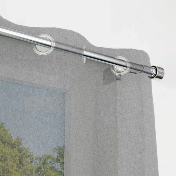 Extendable Curtain Pole No Drill - Chrome, Metal