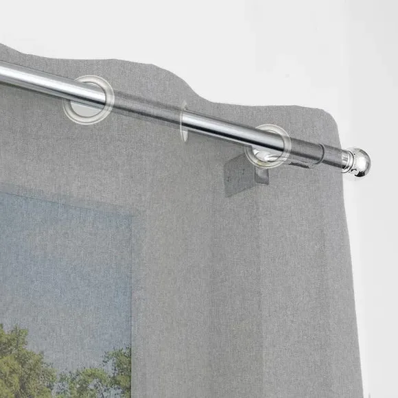 Extendable Curtain Pole No Drill - Chrome, Metal