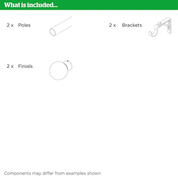 Extendable Curtain Pole No Drill - Chrome, Metal