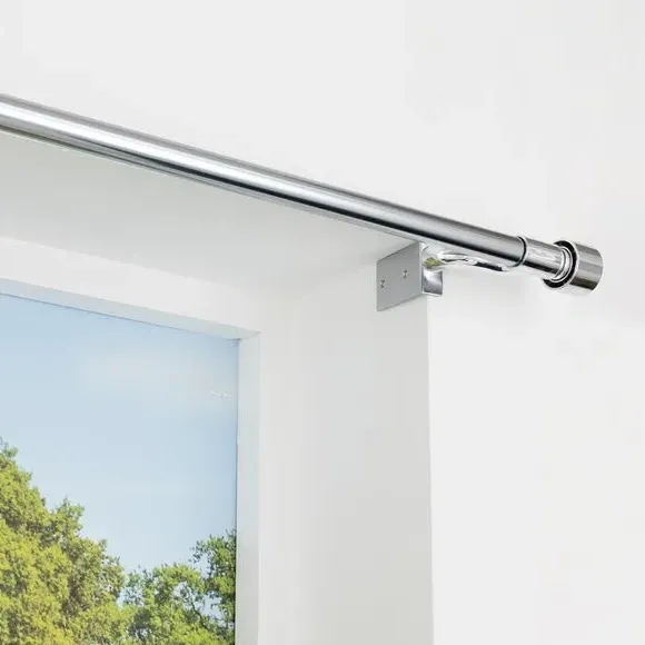 Extendable Curtain Pole No Drill - Chrome, Metal image