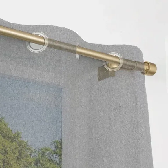 Extendable Curtain Pole No Drill - Gold, Metal