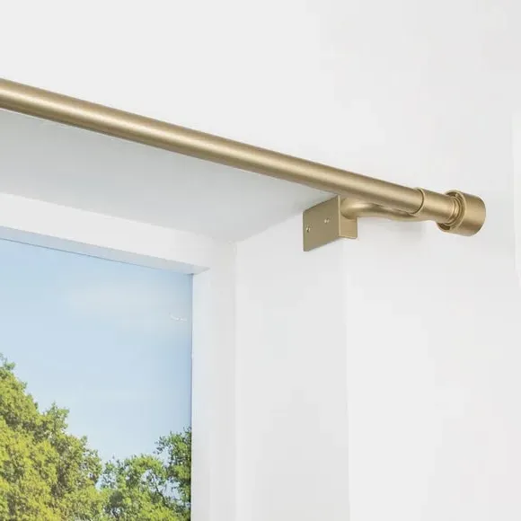 Extendable Curtain Pole No Drill - Gold, Metal