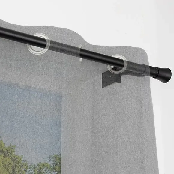 Extendable Curtain Pole No Drill - Matt Black