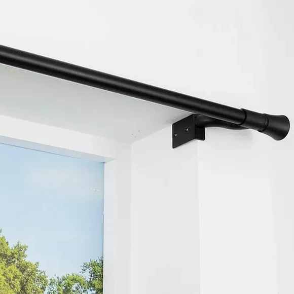 Extendable Curtain Pole No Drill - Matt Black image