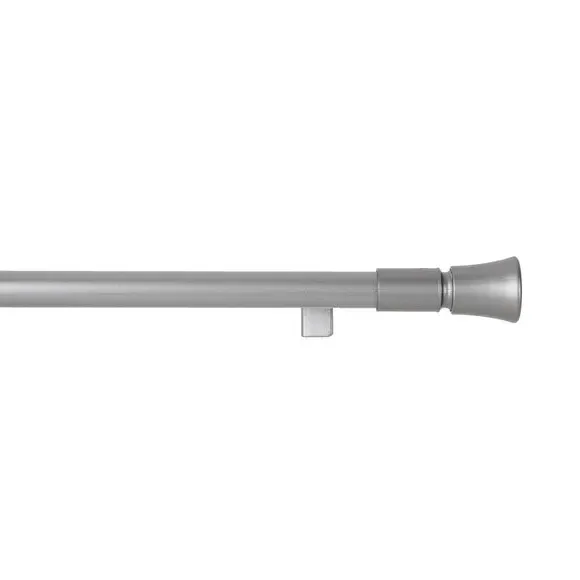 Extendable Curtain Pole No Drill - Satin Steel