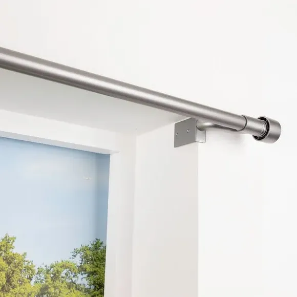 Extendable Curtain Pole No Drill - Silver, Metal