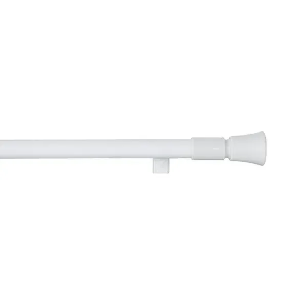 Extendable Curtain Pole No Drill - White, Metal