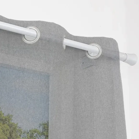 Extendable Curtain Pole No Drill - White, Metal