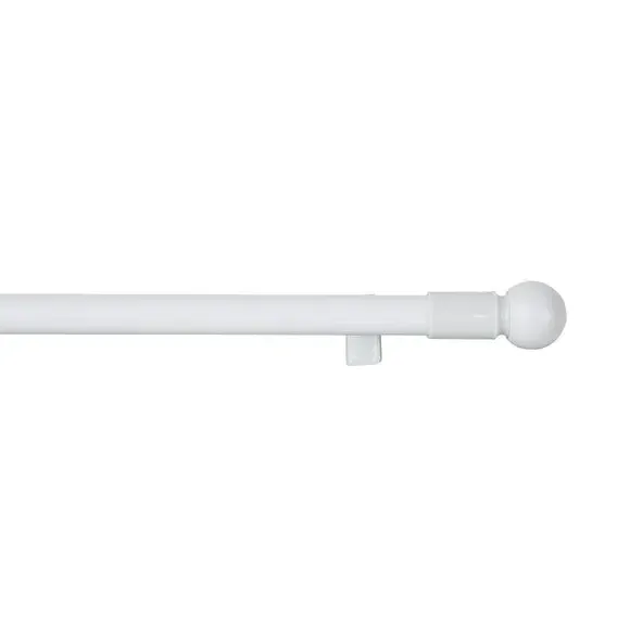 Extendable Curtain Pole No Drill - White, Metal