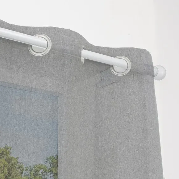Extendable Curtain Pole No Drill - White, Metal