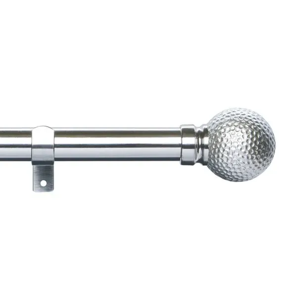 Extendable Curtain Pole - Satin Silver, Metal