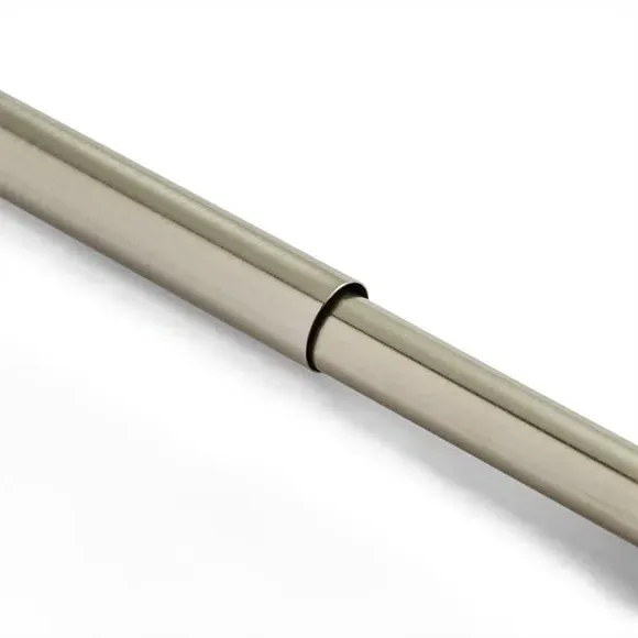 Extendable Curtain Pole - Satin Steel, Metal