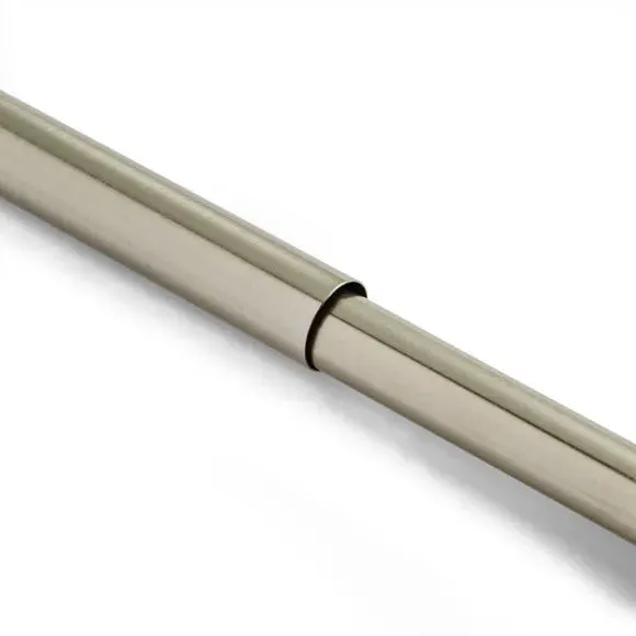 Extendable Curtain Pole - Satin Steel, Metal