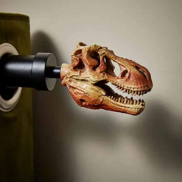 Extendable Curtain Pole T-Rex Design - Black Metal