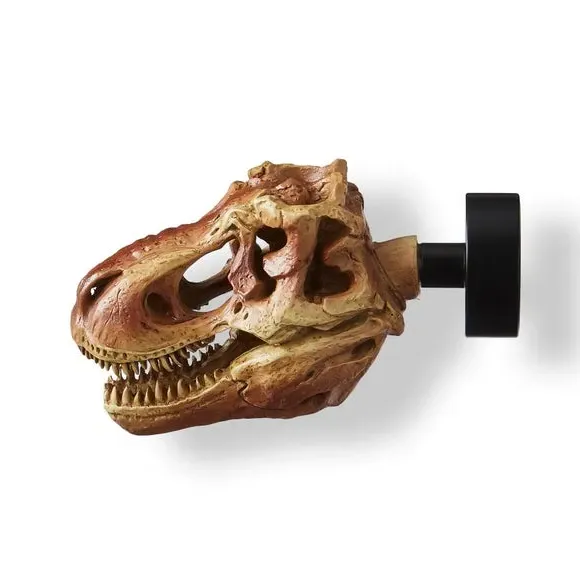 Extendable Curtain Pole T-Rex Design - Black Metal