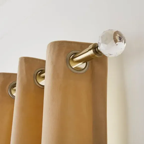 Extendable Curtain Pole with Ball Finial - Brass