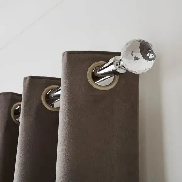 Extendable Curtain Pole with Ball Finial - Chrome