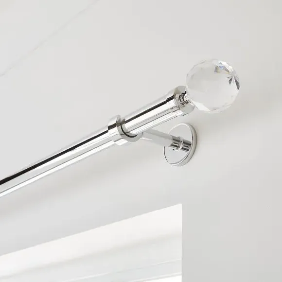 Extendable Curtain Pole with Ball Finial - Chrome
