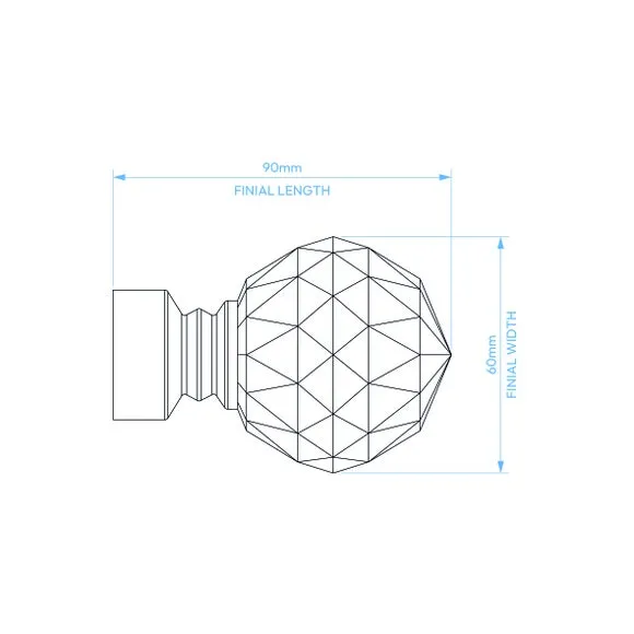 Extendable Curtain Pole with Ball Finial - Steel