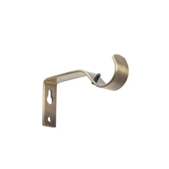 Extendable Curtain Pole with Barrel Finials - Antique Brass