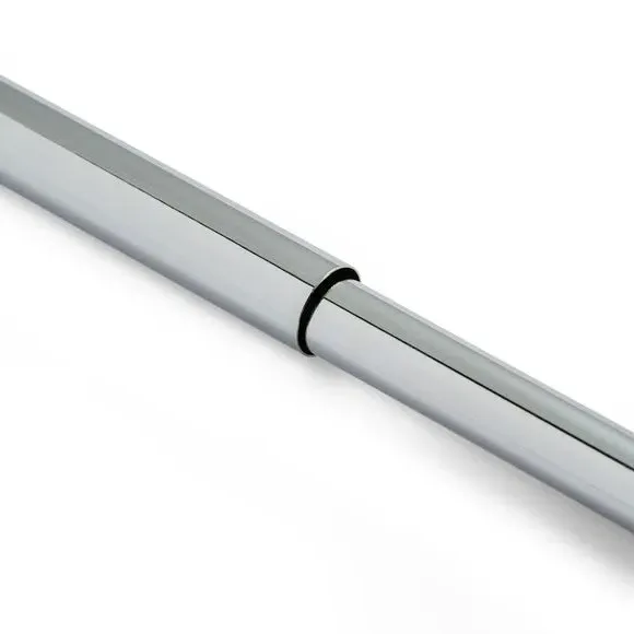 Extendable Curtain Pole with Barrel Finials - Chrome