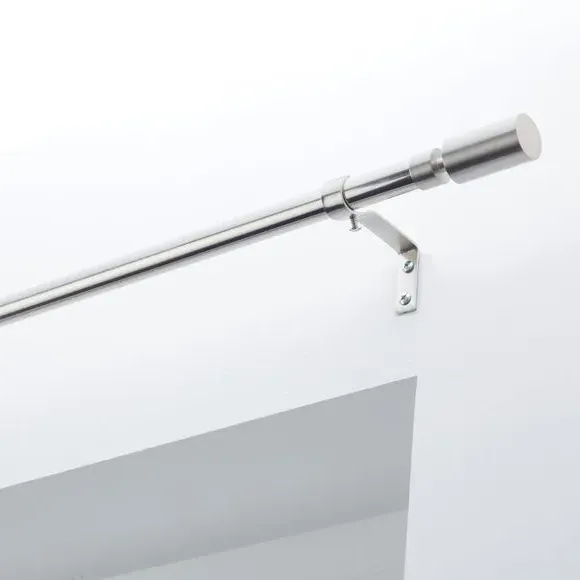Extendable Curtain Pole with Barrel Finials - Steel
