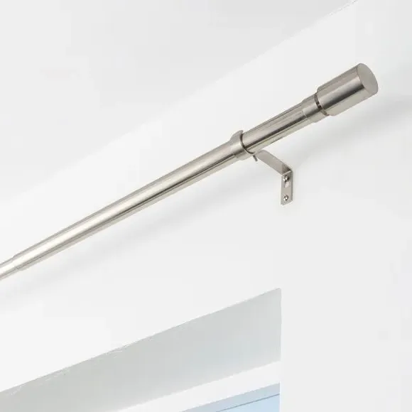 Extendable Curtain Pole with Barrel Finials - Steel