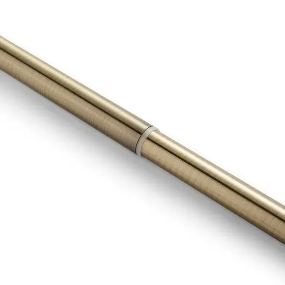 Extendable Curtain Pole with Cylinder Finial - Antique Brass