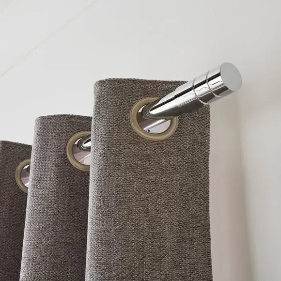 Extendable Curtain Pole with Cylinder Finial - Chrome