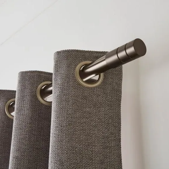 Extendable Curtain Pole with Cylinder Finial - Gun Metal