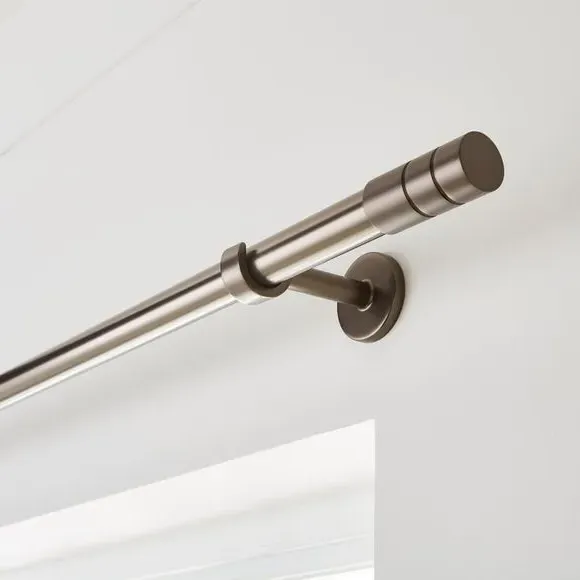 Extendable Curtain Pole with Cylinder Finial - Gun Metal