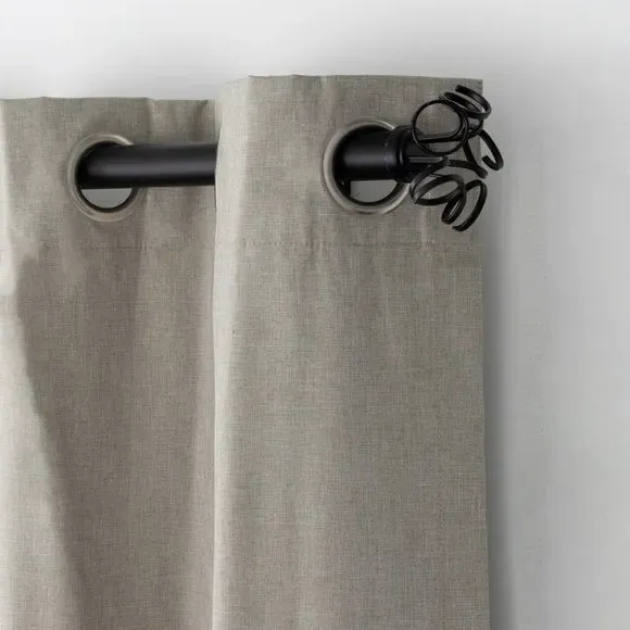 Extendable Curtain Pole with Eyelet - Black, Metal image
